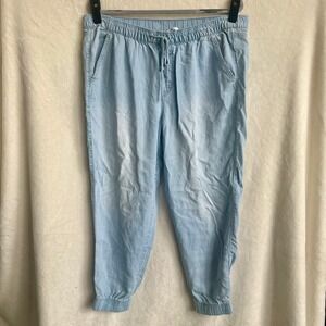 Nine West Denim Chambray Lightweight Joggers Jeans Size XL